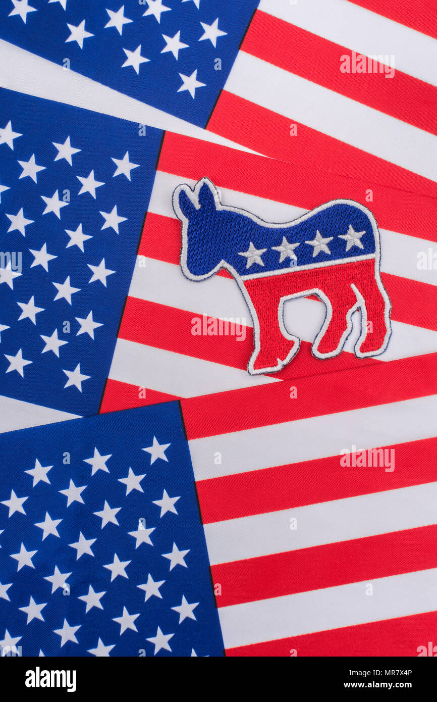 US DNC / Democrat Party patch with Stars and Stripes flag. 2026