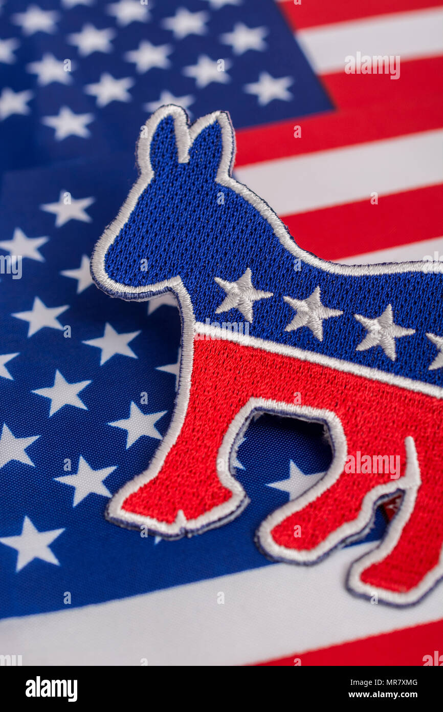 US DNC / Democrat Party patch with Stars and Stripes flag. 2026