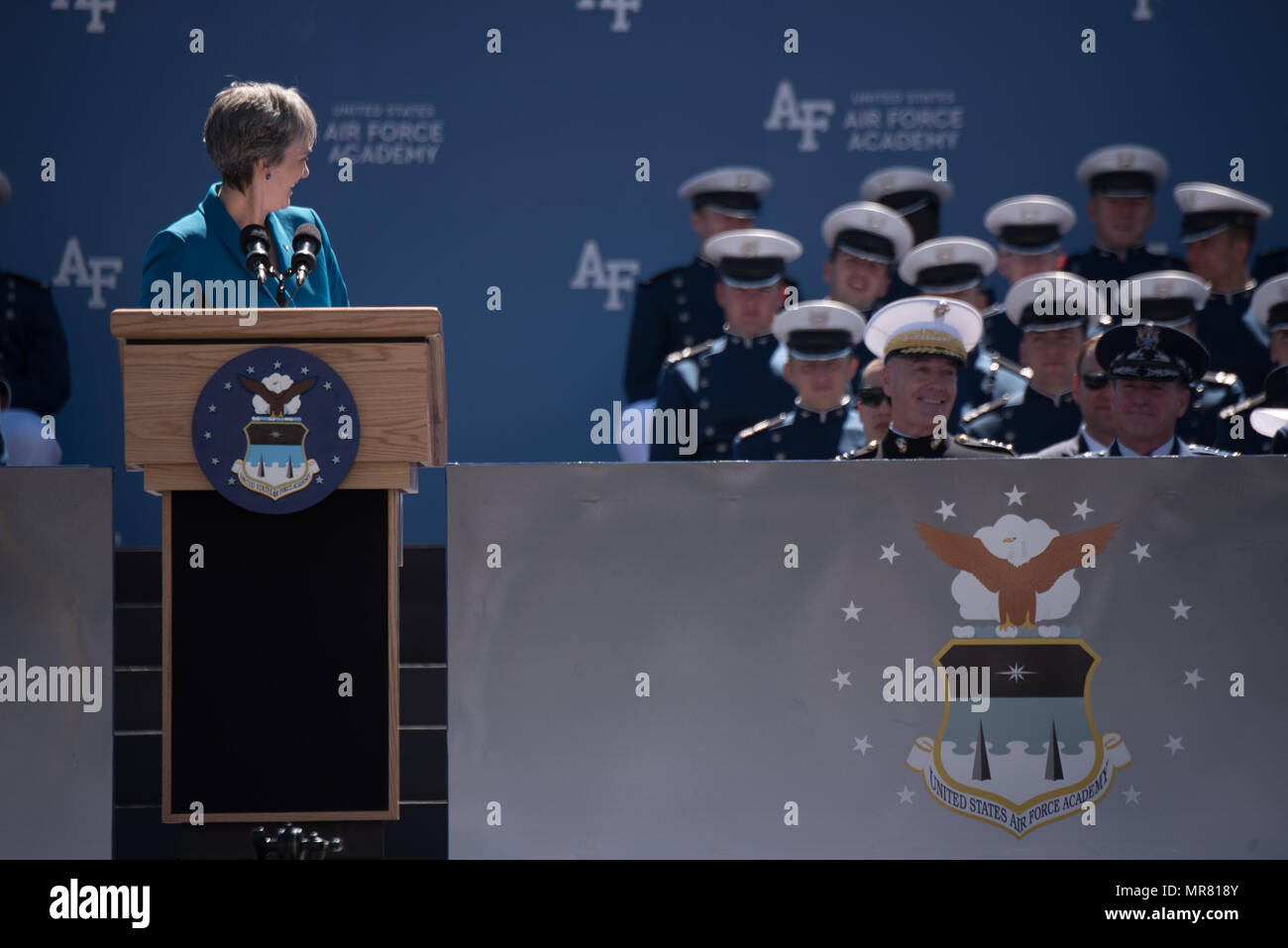 Heather Col Dr. Heather Wilson, 24th Secretary of the Air Force, speaks to the U.S ...