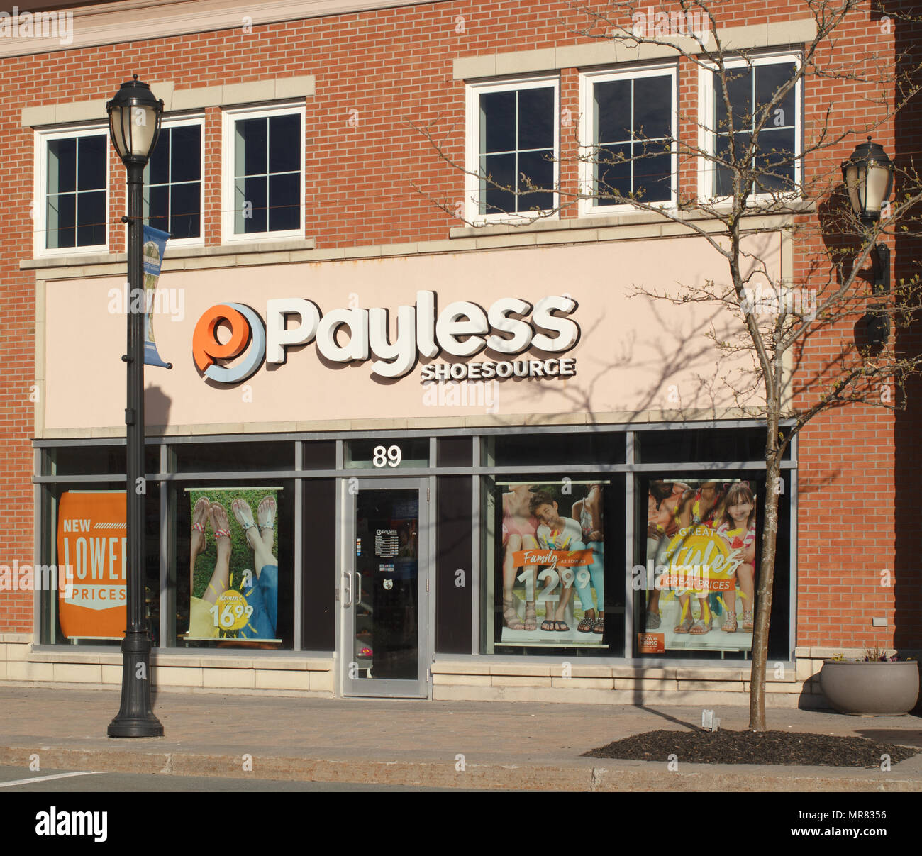 DARTMOUTH, CANADA - MAY 24, 2018: Payless ShoeSource Inc. is a U.S. based footwear retailer and is headquartered in Topeka, Kansas. Stock Photo