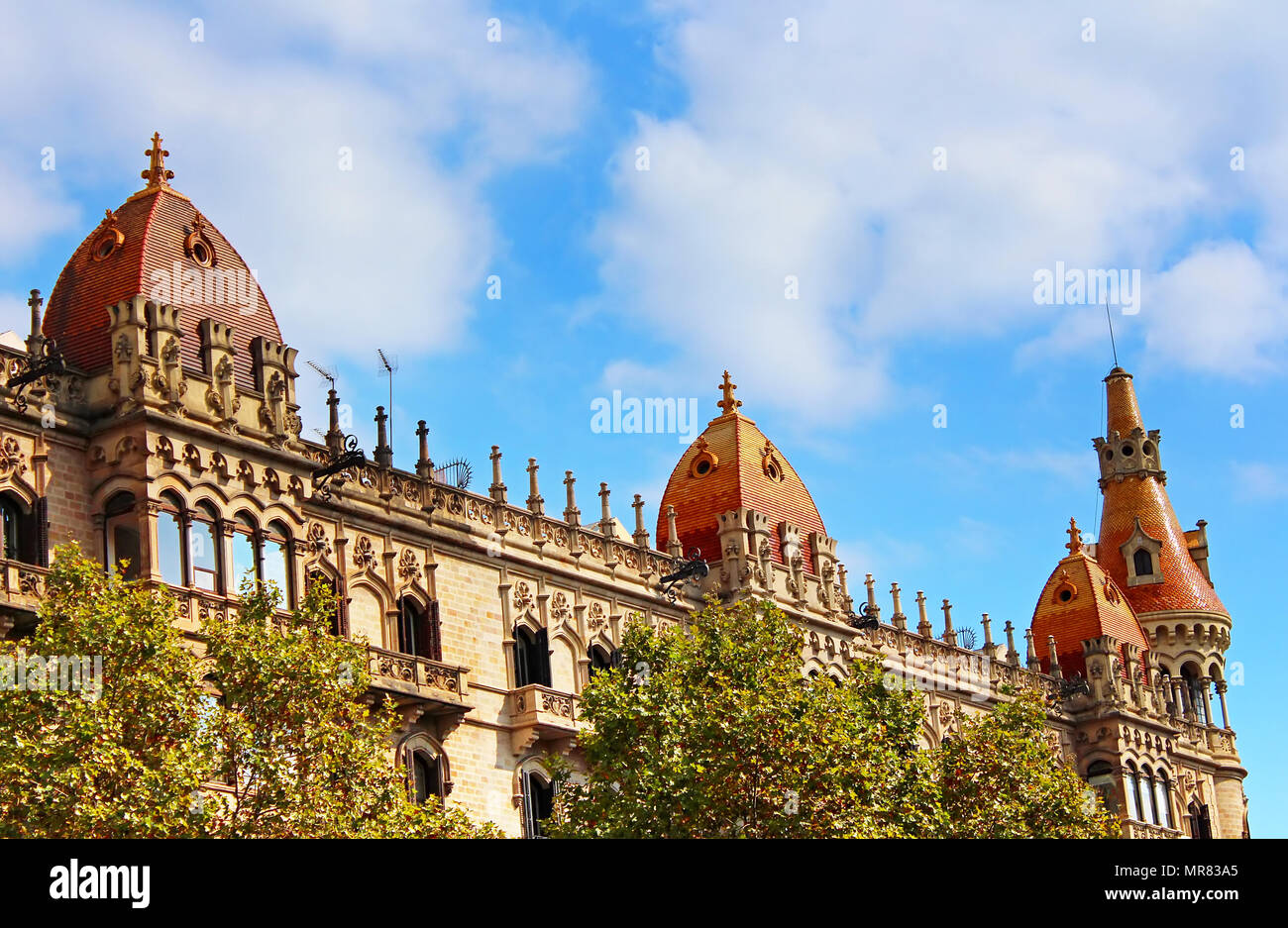 Cases Pons in Barcelona, Spain. Was built in 1890-1891 by Catalan architect Enric Sagnier Stock Photo