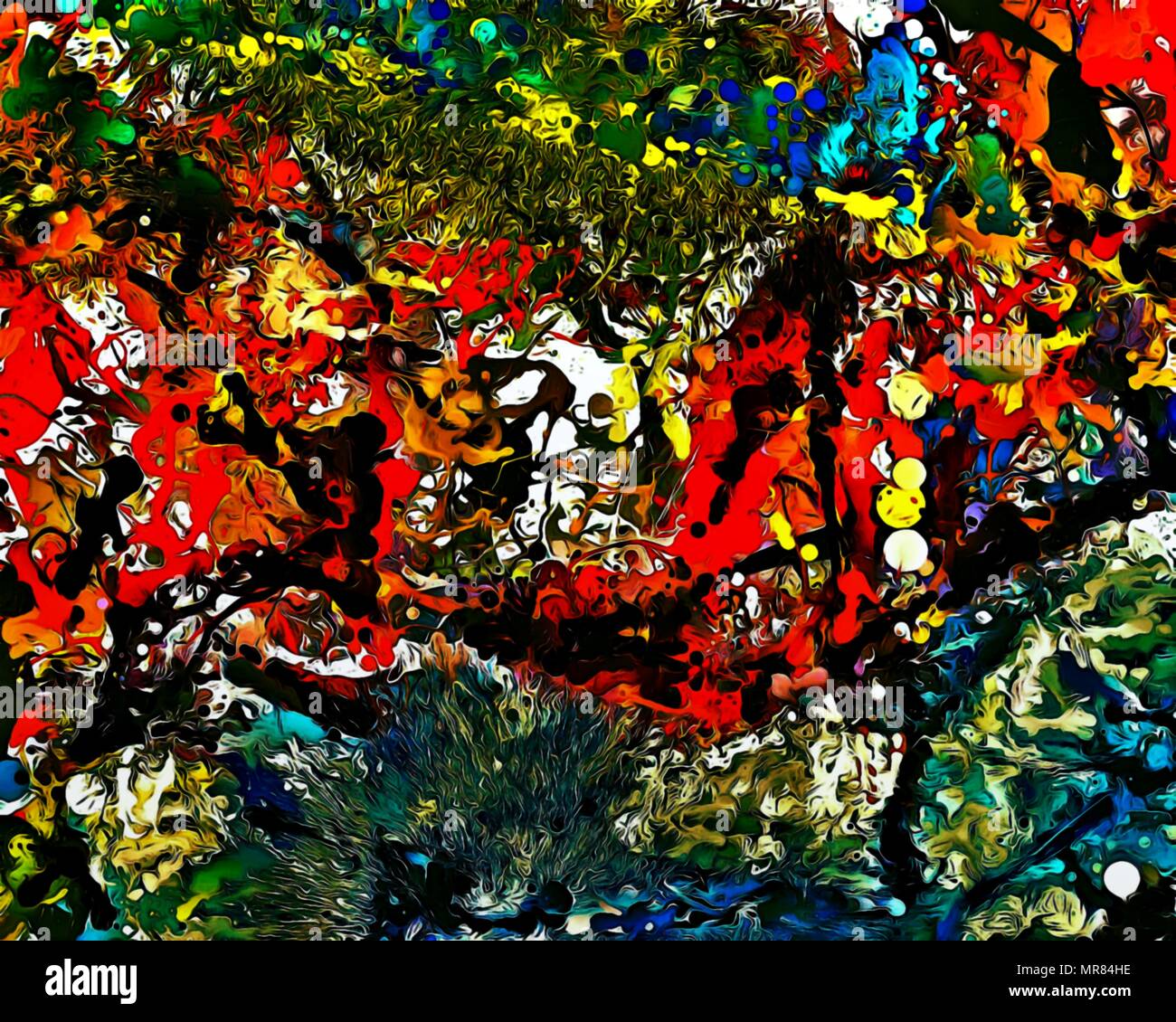 abstract psychedelic background from color chaotic brush strokes of ...