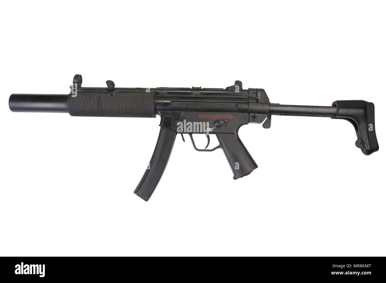 MP5 サブマシンガン ブラック サイレンサー付き SRC H&K MP5 SDF サイレンサー PDWストック フルサイズ電動ガン