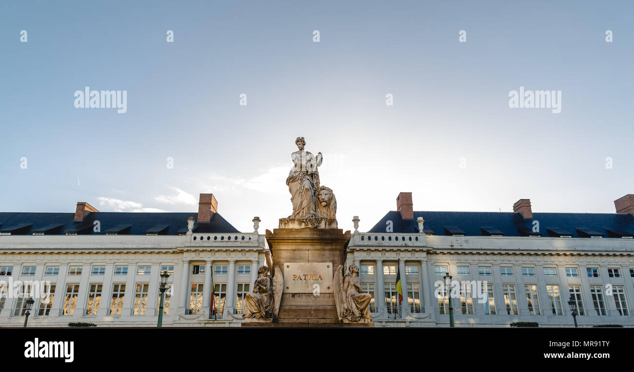 famous historical patria statue in brussels, belgium Stock Photo Alamy