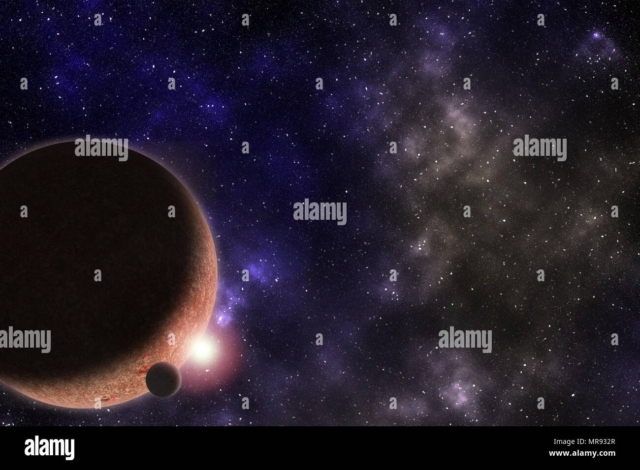 Vibrant outer space with stars, nebula and planets Stock Photo - Alamy