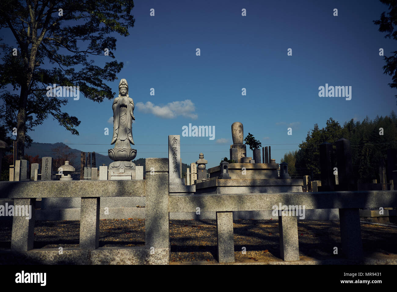 Cemetery near Arashiyama Japan Stock Photo