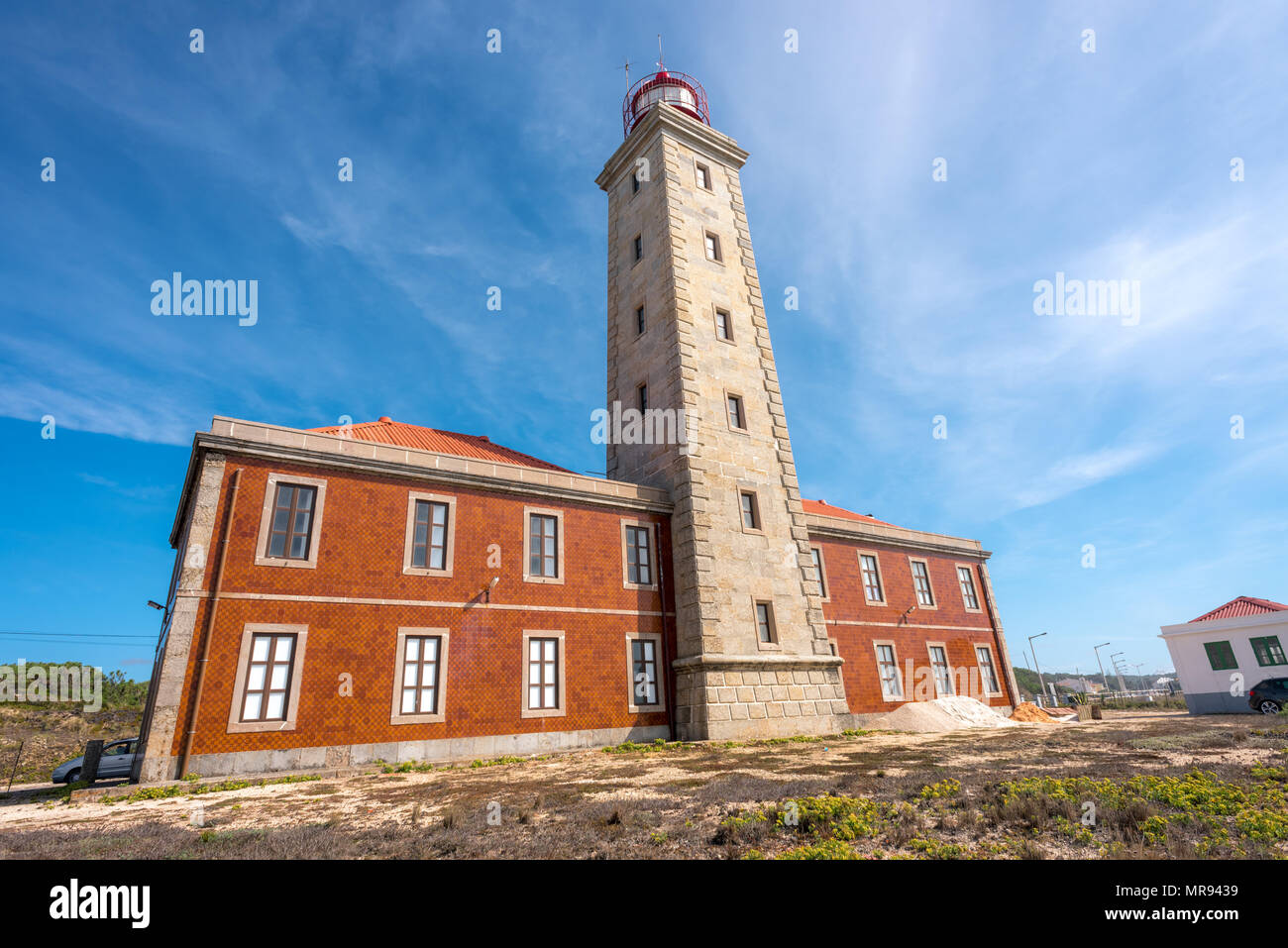 Lighthouse at Atlantic coast in Portugal Stock Photo
