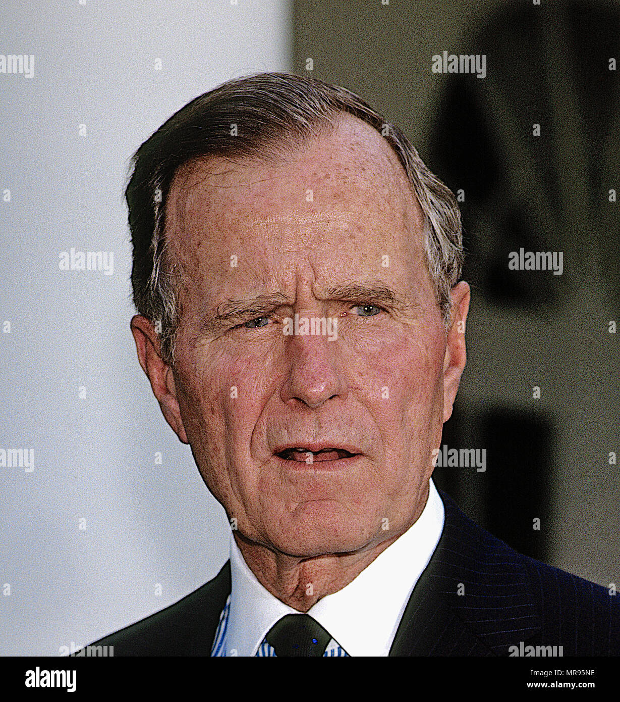Washington, DC., USA, 1991 President H.W. Bush in the Rose