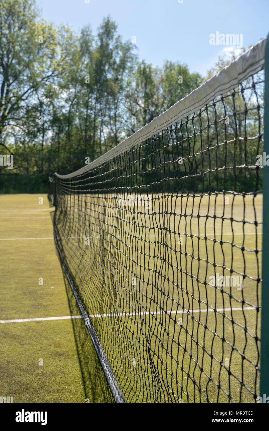 Detail of tennis net on court Stock Photo