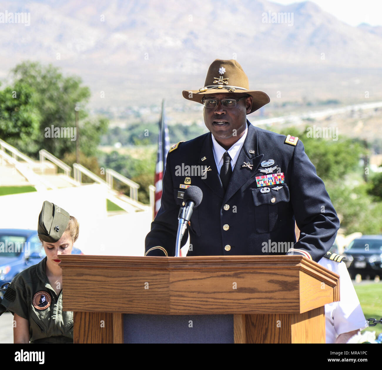 VICTORVILLE, Calif., -- U.S. Army LTC Ryan Moses, commander, Regimental  Support Squadron, 11th Armored Cavalry Regiment, represented the Blackhorse  Regiment as the guest speaker during the Victor Valley Memorial Park  Memorial Day