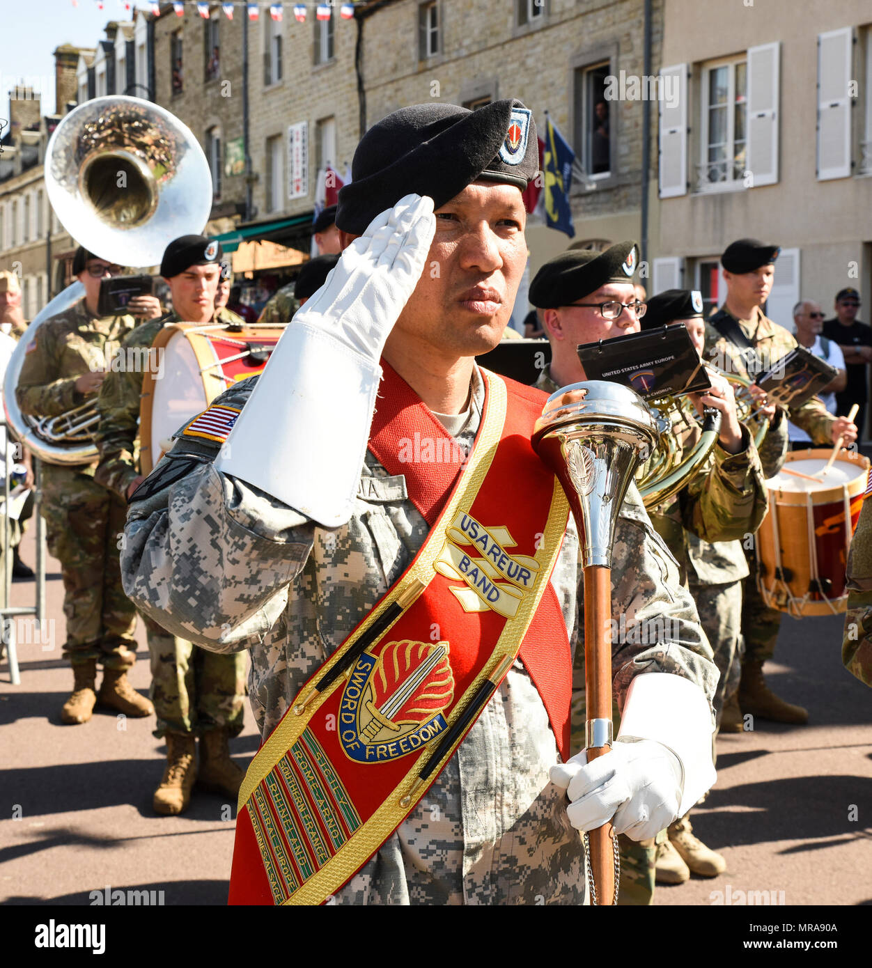 Staff Sgt. Redentor Aledia, drum major for the U.S. Army Europe Band