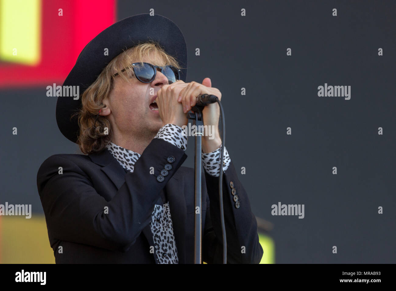 London, UK, 25 May 2018. Beck Hansen, known professionally as Beck, is an American singer, songwriter, rapper, record producer, and multi-instrumentalist. He is mostly known for his musical composition, as well as a palette of sonic genres. Credit: Darron Mark/Alamy Live News Stock Photo