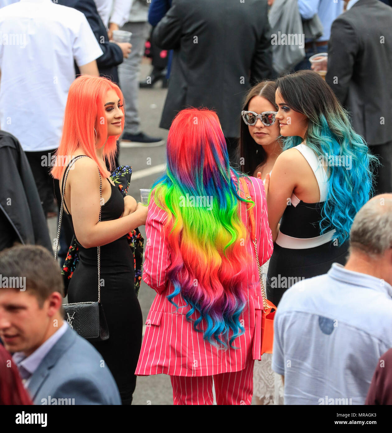 Chester Racecourse, Chester, UK. 26th May, 2018. Chester Races, Roman Day; Colourful racegoers at Chester Credit: Action Plus Sports/Alamy Live News Stock Photo