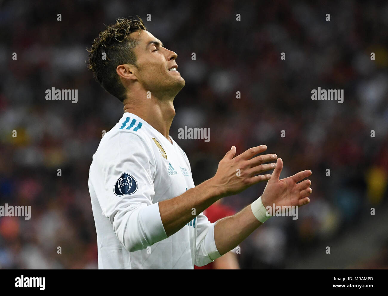 26 May 2018, Ukraine, Kiev: soccer, Champions League, Real Madrid vs FC Liverpool, finals at the Olimpiyskiy National Sports Complex. Madrid's Cristiano Ronaldo in action. Photo: Ina Fassbender/dpa Credit: dpa picture alliance/Alamy Live News Stock Photo