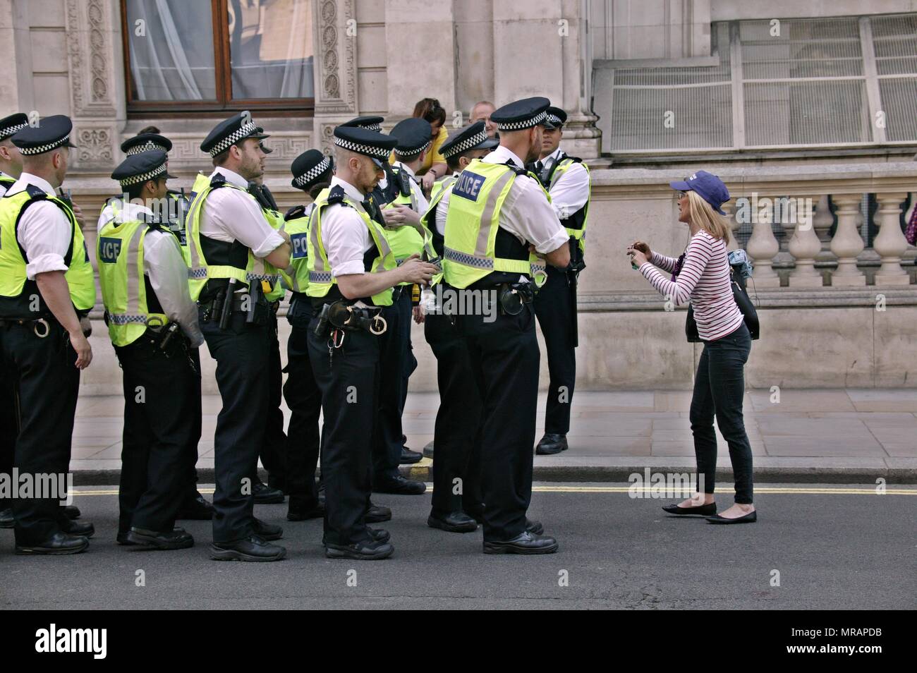 London, UK. 26th May, 2018. Police attend the Free Tommy Robinson Protest Credit: Knelstrom Ltd/Alamy Live News Stock Photo