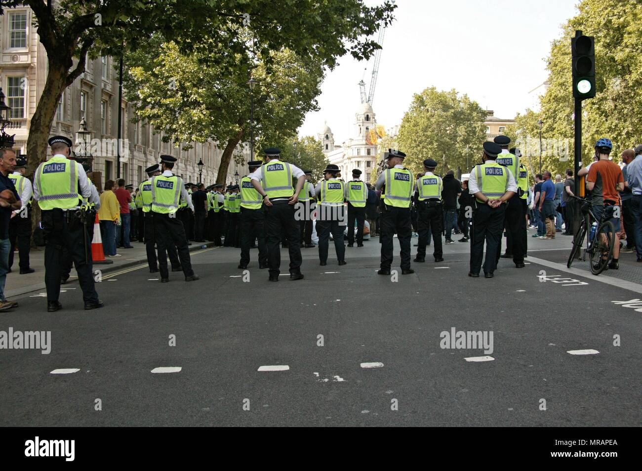 London, UK. 26th May, 2018. Police attend the Free Tommy Robinson Protest Credit: Knelstrom Ltd/Alamy Live News Stock Photo