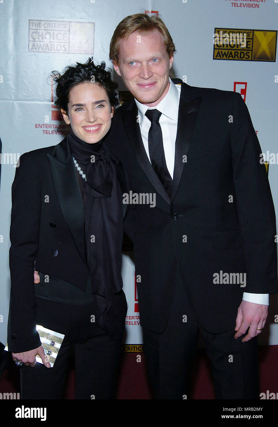 Jennifer Connelly And Husband Paul Bettany Arriving At The 9th Annual Critics Choice Awards At The Beverly Hills Hotel In Los Angeles January 10 2004 Red Carpet Event Vertical Usa Film Industry