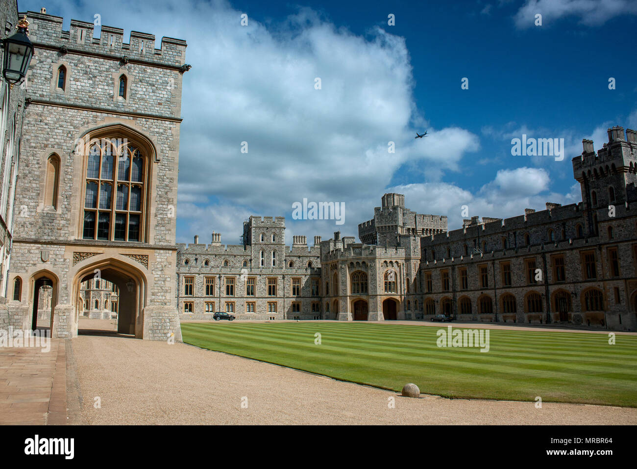 Courtyard of the upper ward in Windsor castle, residence of the british royal family in England