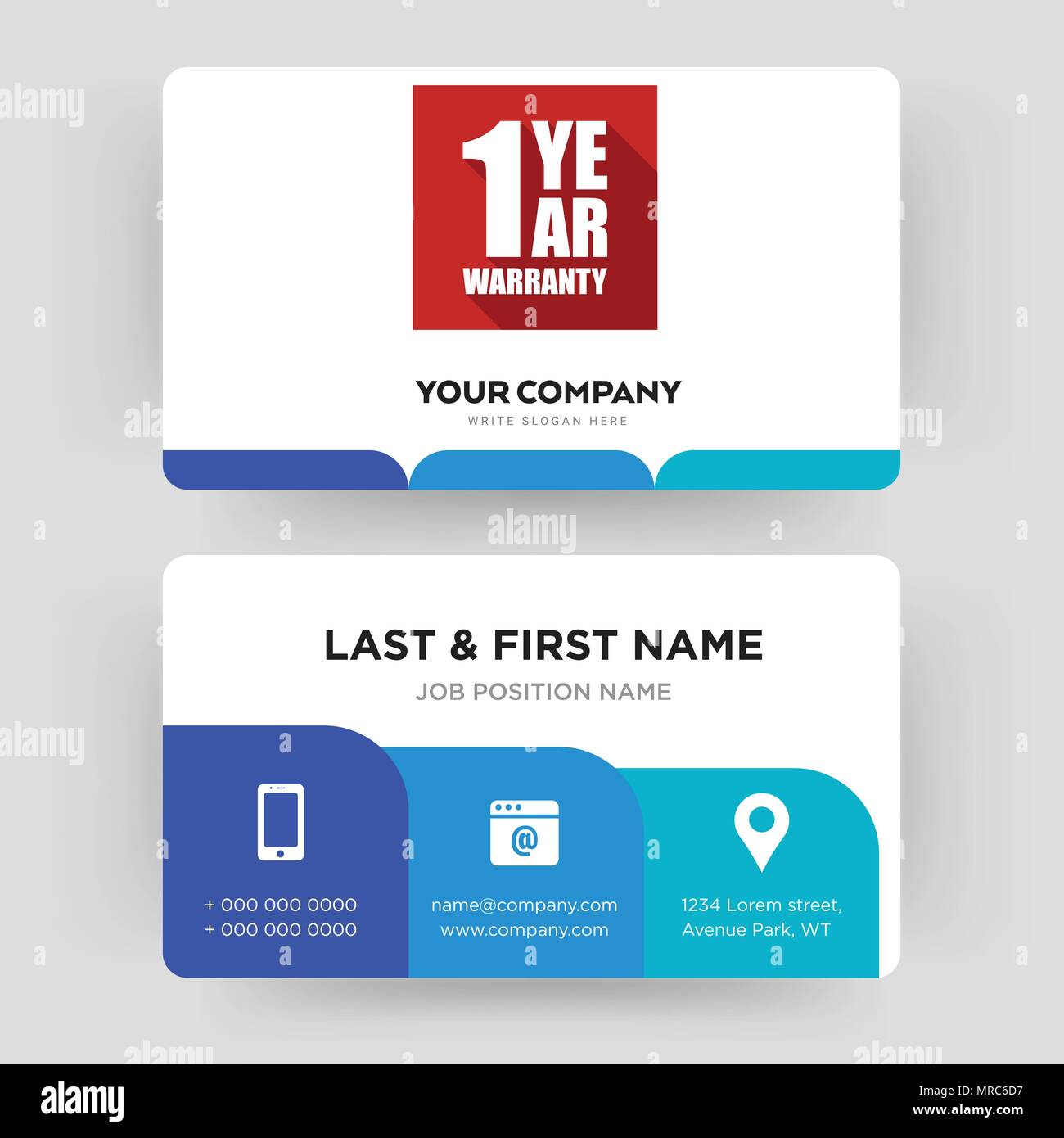 1 year warranty, business card design template, Visiting for your