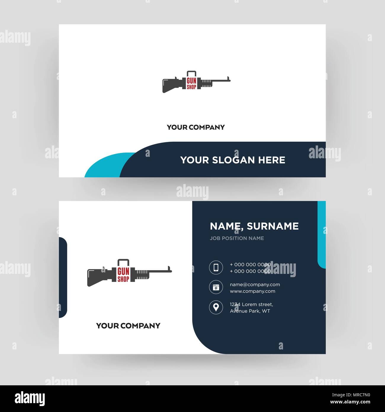 gun shop, business card design template, Visiting for your company