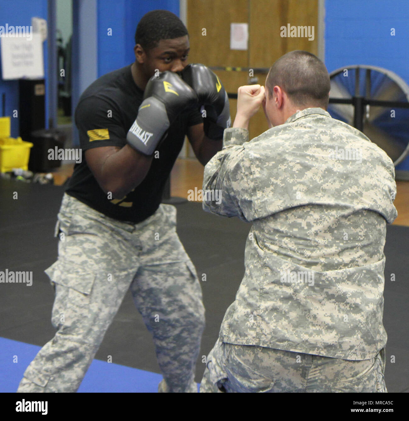 Army combatives defensive strike training conducted by a signal brigade ...