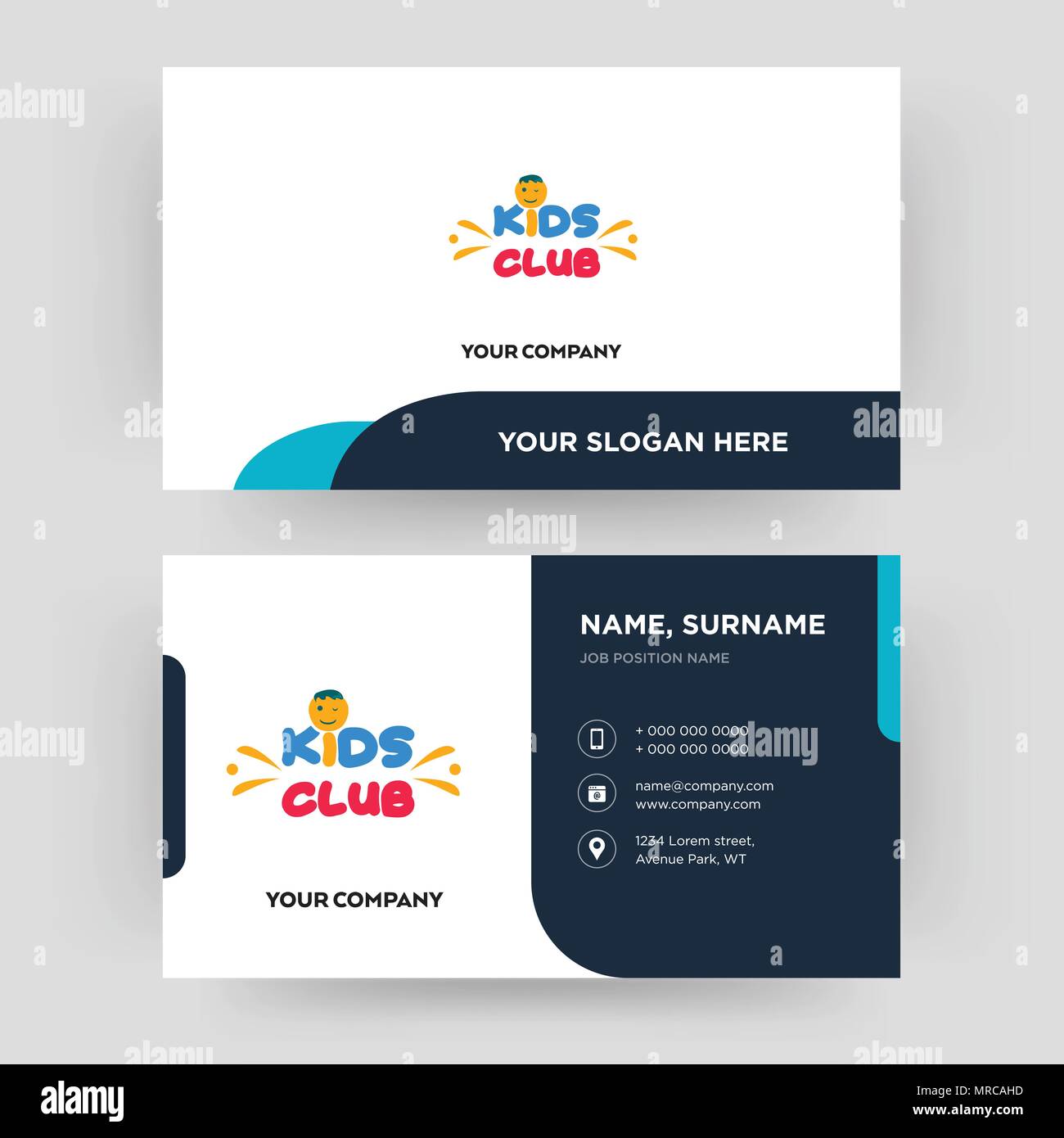 kids club, business card design template, Visiting for your In Id Card Template For Kids