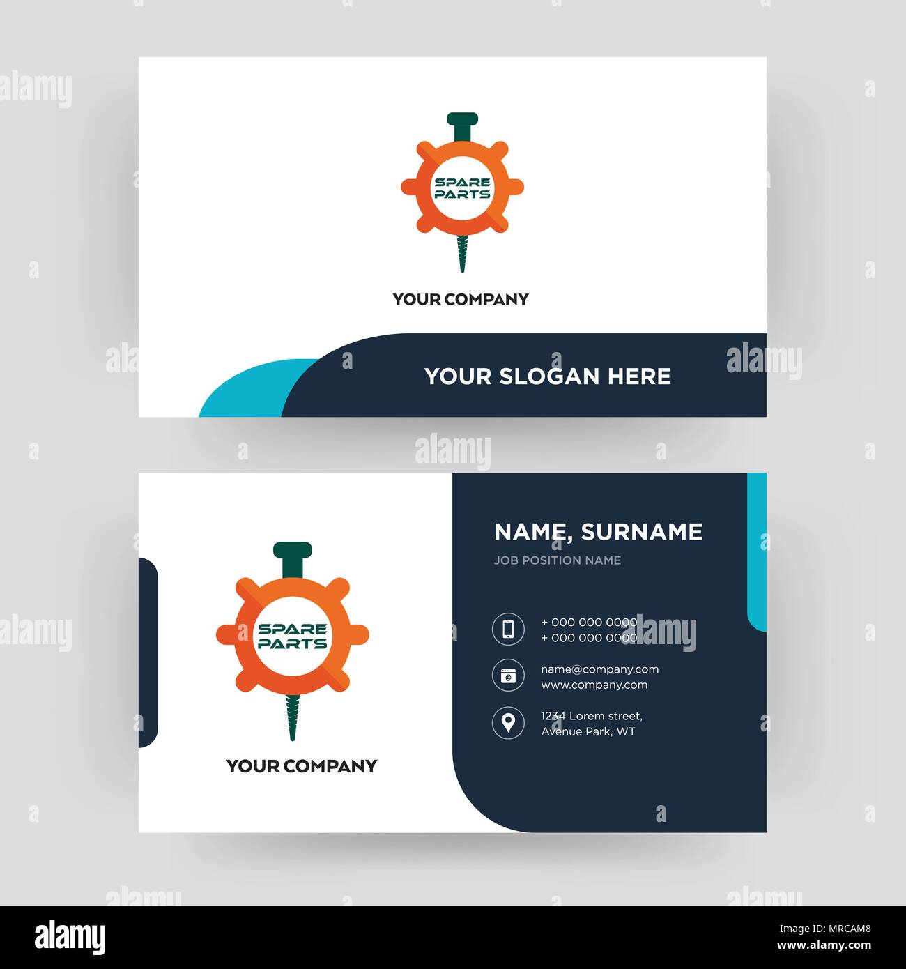 spare parts, business card design template, Visiting for your company
