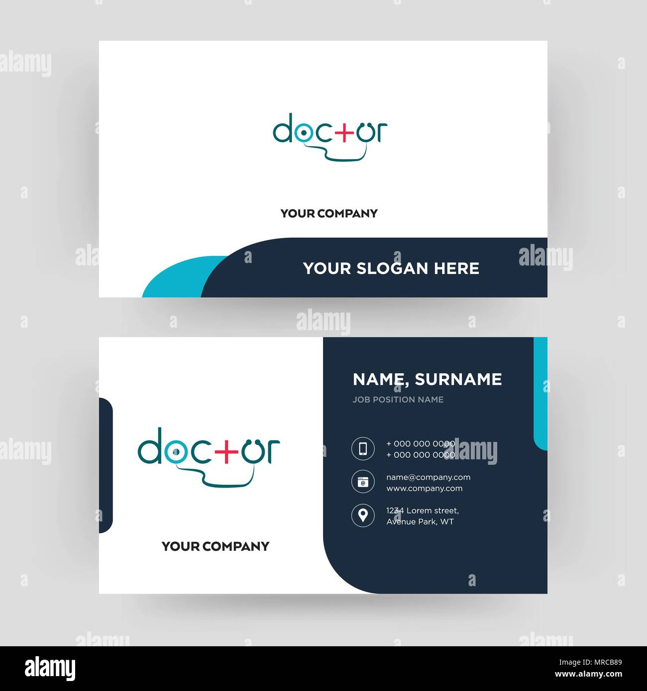 doctor, business card design template, Visiting for your company, Modern Creative and Clean identity Card Vector Stock Vector