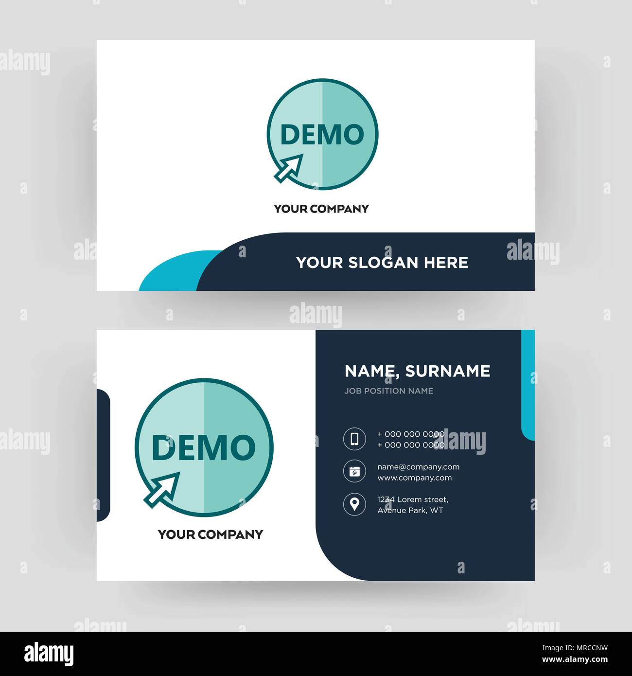 demo, business card design template, Visiting for your company, Modern