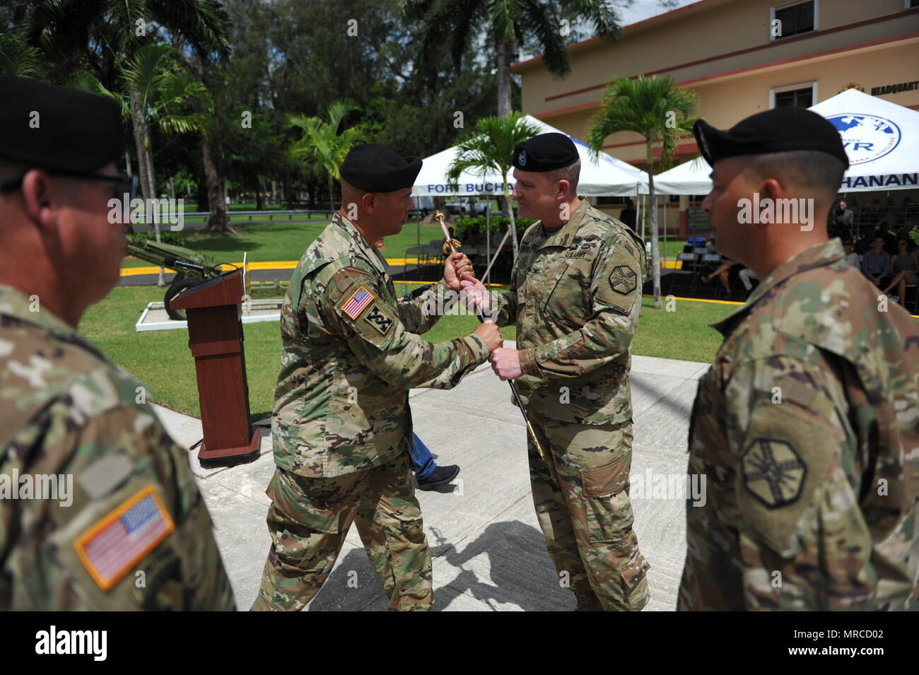 Command Sgt. Maj. Luis A. Rosario Velez relinquishes responsibility and