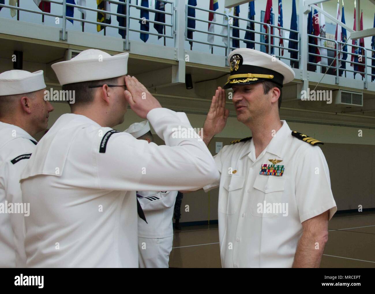 Commanding Officers Inspection Dress white uniform inspection us hi-res stock photography and images ...