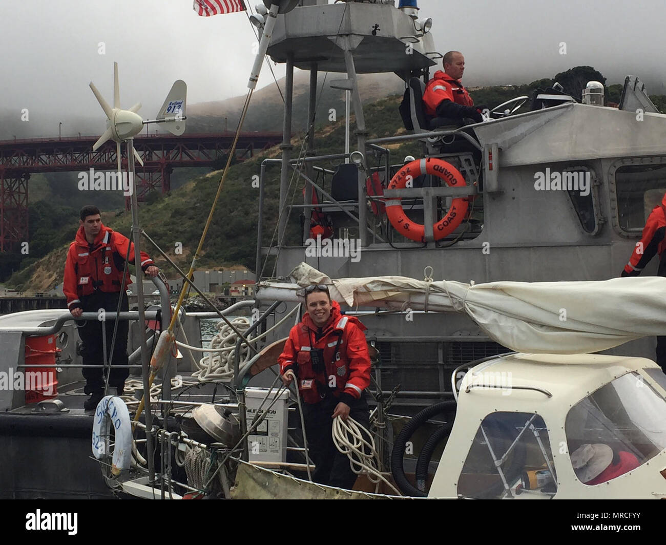 A Coast Guard 47foot Motor Lifeboat crew from Station Golden Gate