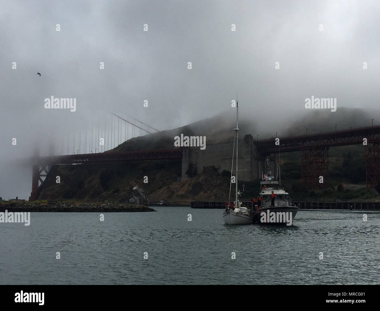 A 47foot Motor Lifeboat crew from Coast Guard Station Golden Gate tows