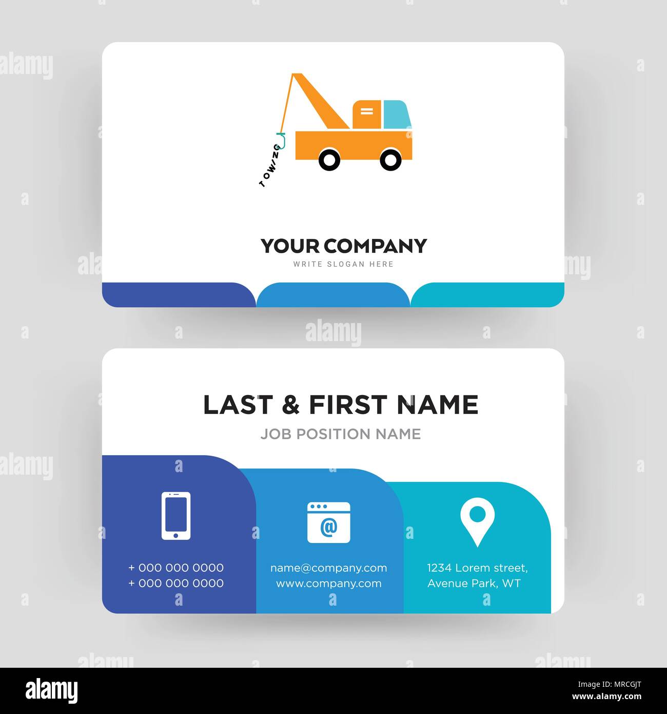 tow truck, business card design template, Visiting for your company