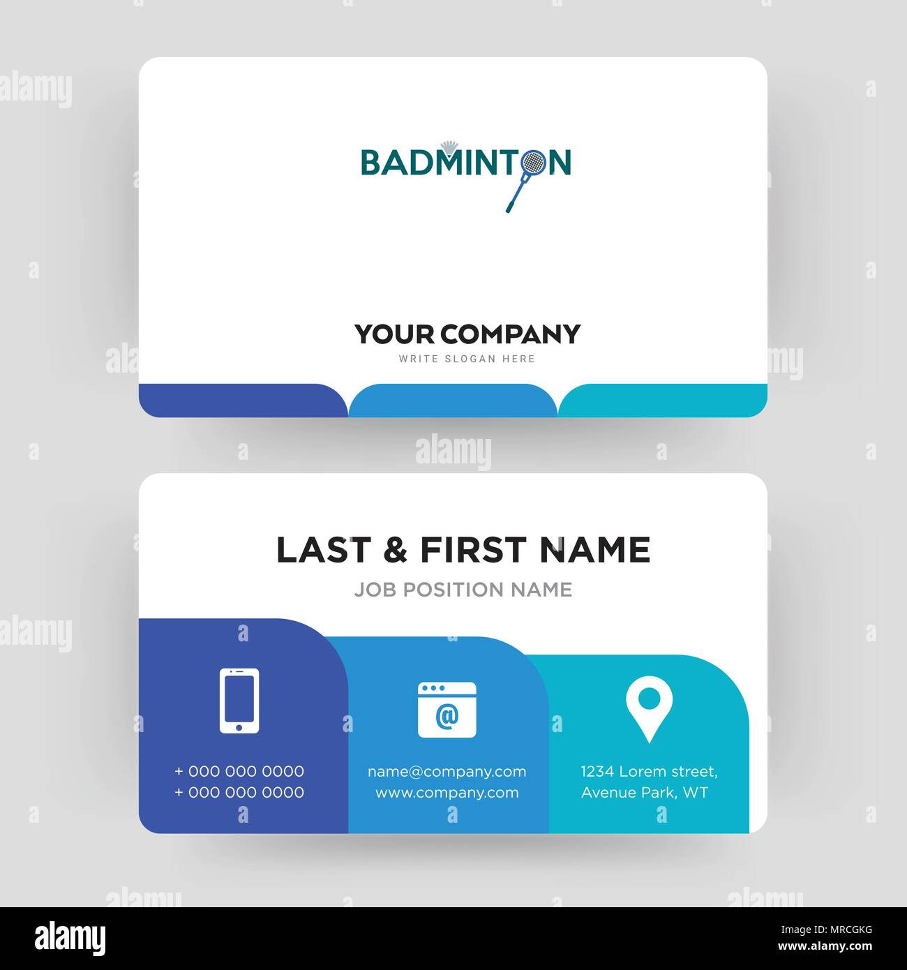 badminton, business card design template, Visiting for your company, Modern  Creative and Clean identity Card Vector Stock Vector Image & Art - Alamy