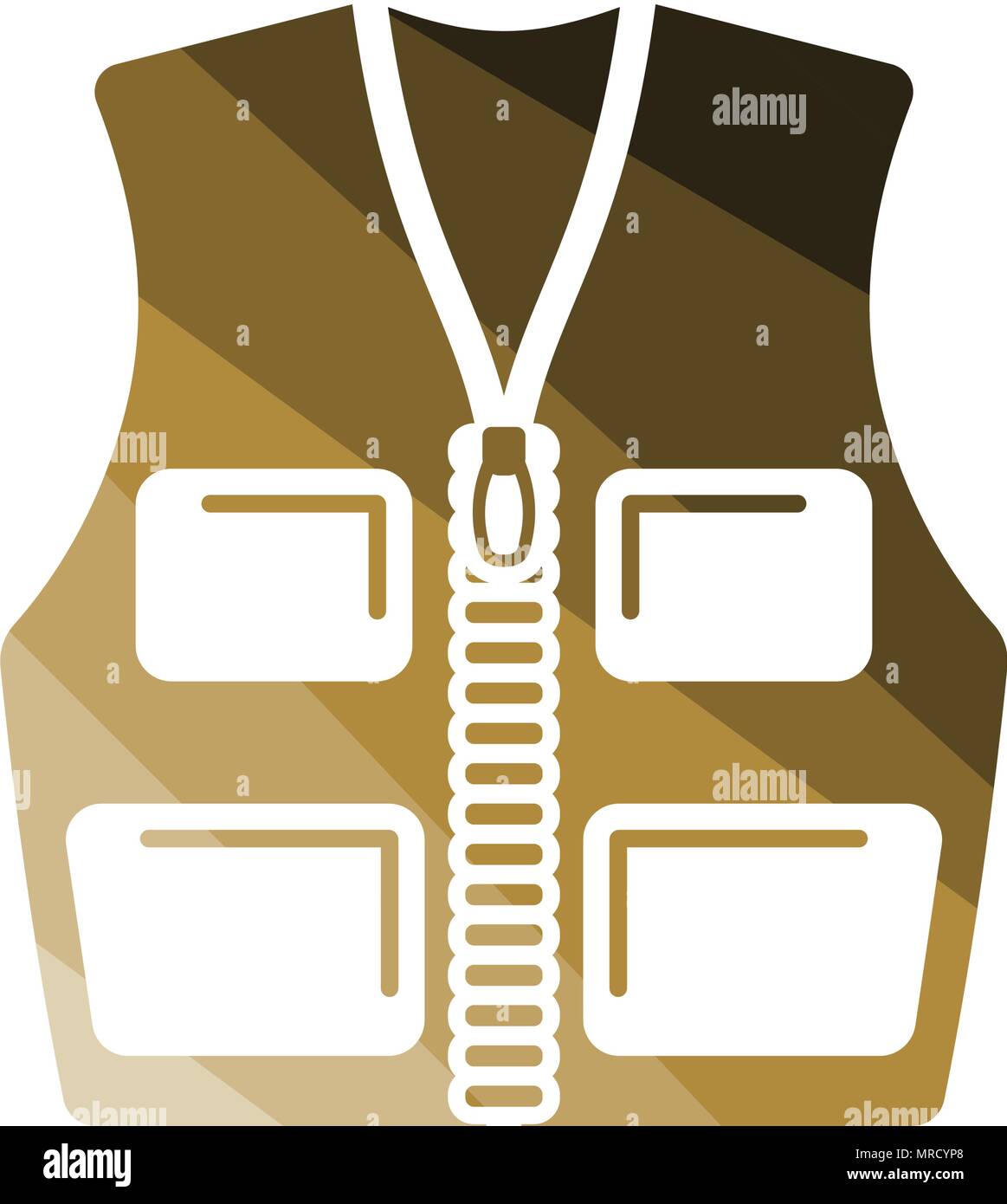 Hunter vest icon. Flat color design. Vector illustration Stock Vector ...