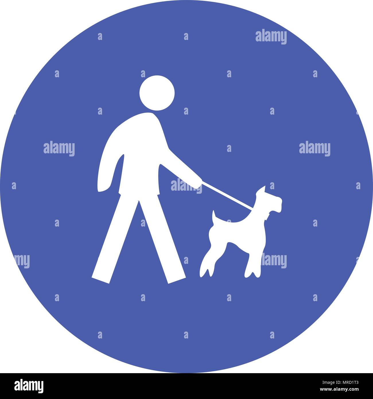 Dog on leash prohibit sign color vector illustration Stock Vector Image