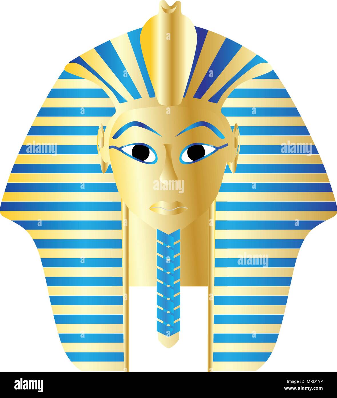 Egyptian style golden pharaoh portrait vector illustration Stock Vector
