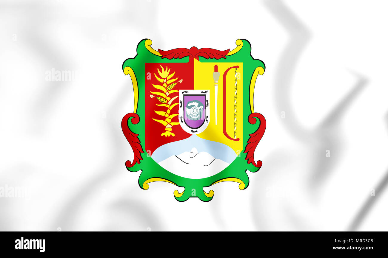 3D Flag of Nayarit, Mexico. 3D Illustration. Stock Photo