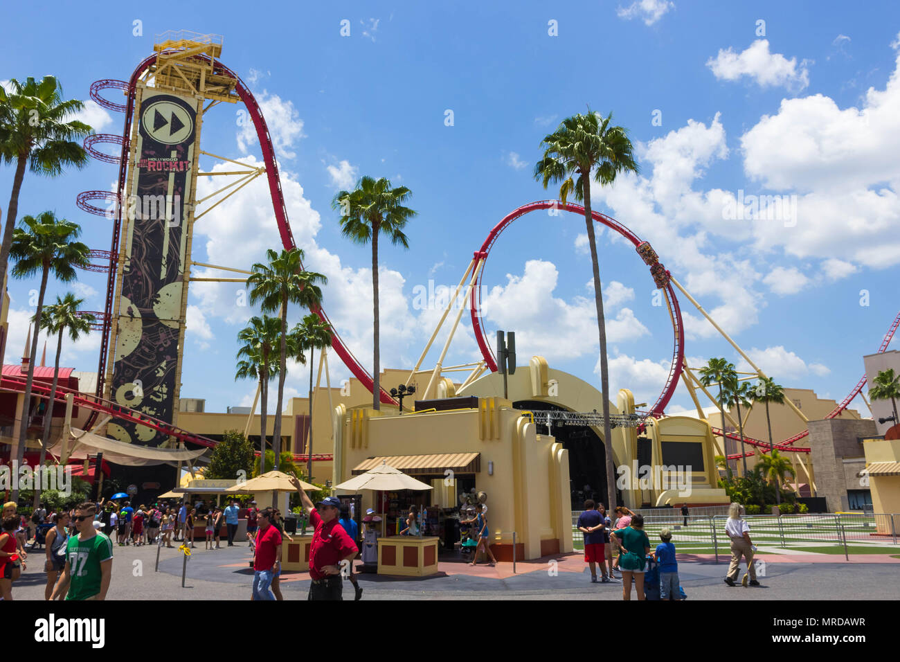ORLANDO, FLORIDA, USA MAY 08, 2018 Roller coaster Rock it at