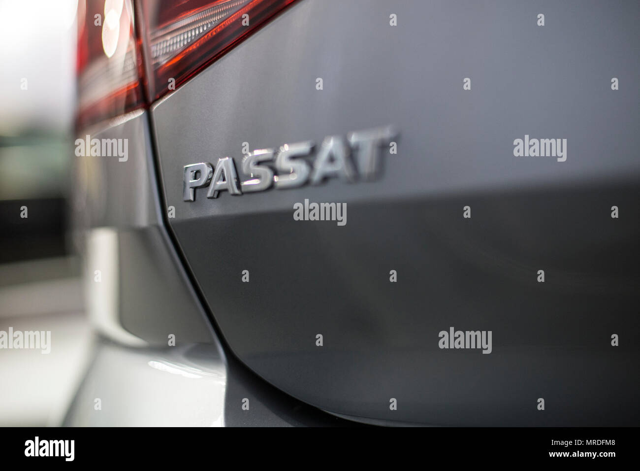 Volkswagen Passat sign on a car Stock Photo
