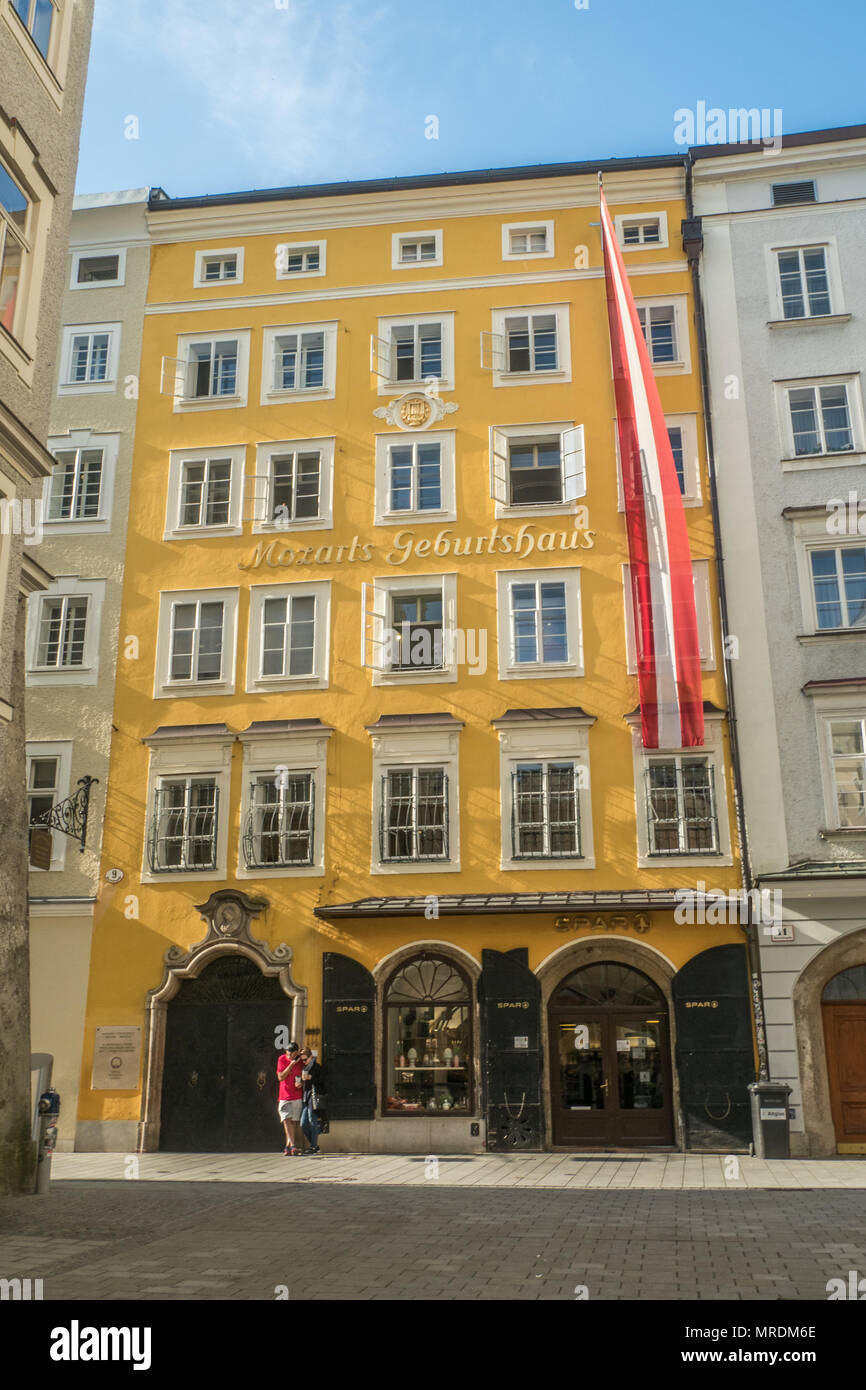 Mozarts birthplace in Salzburg, Austria Stock Photo Alamy