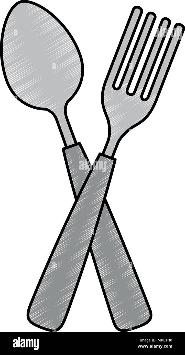 fork and spoon cutlery Stock Vector Image & Art - Alamy