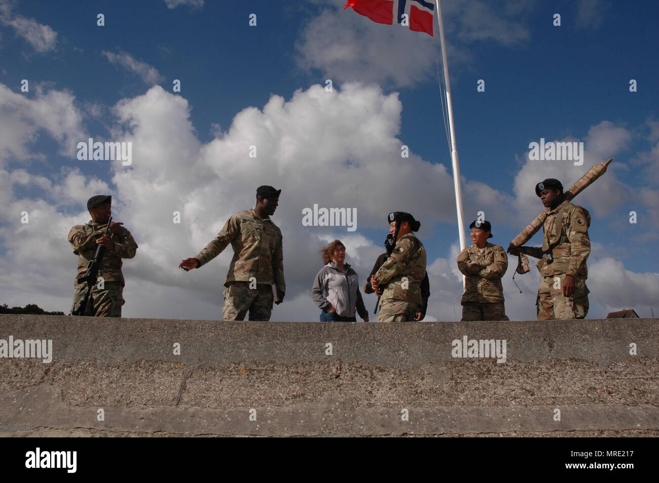 Soldiers Of The 29th Infantry Division Color Guard Prepare