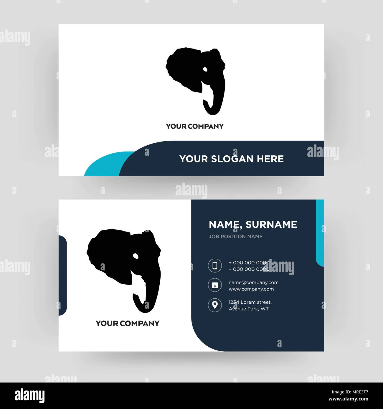 elephant head, business card design template, Visiting for your company ...