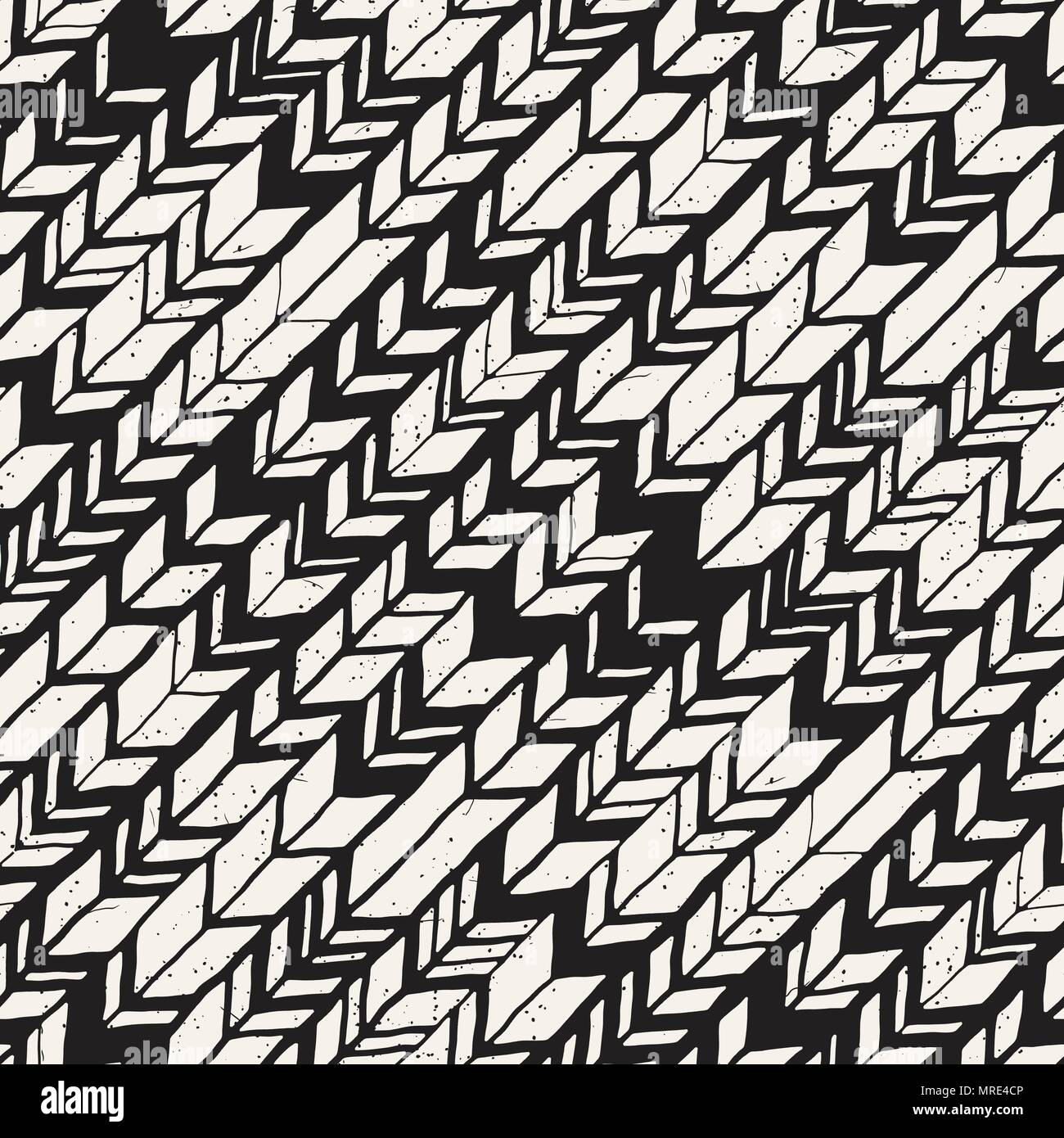 Seamless hand drawn style chevron pattern in black and white. Abstract ...