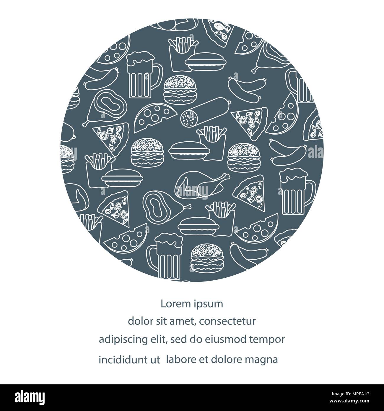 Beer Different Types Of Food And Fast Food Design For Banner And