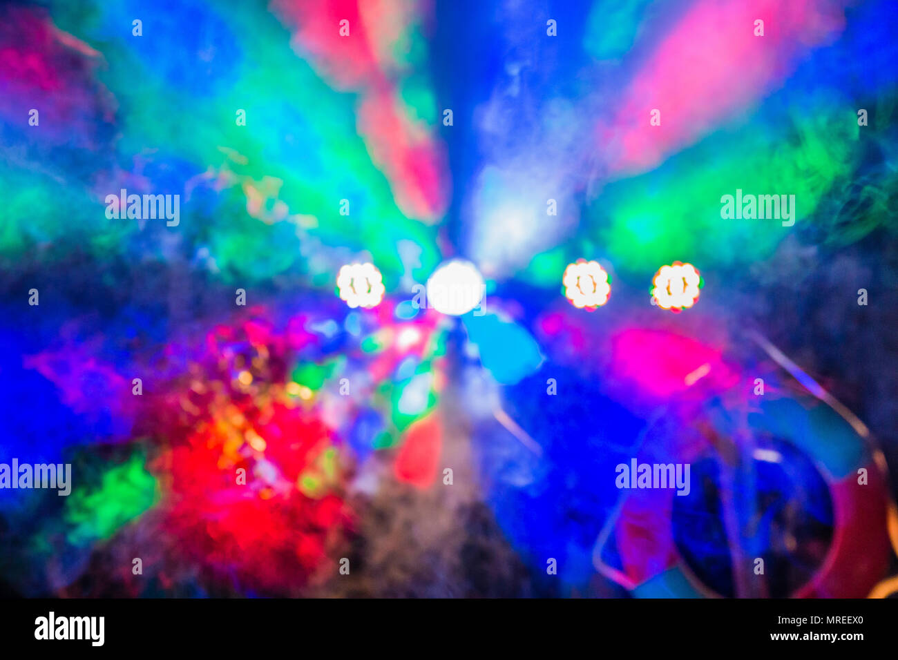 Abstract blurred bokeh party lights Stock Photo - Alamy