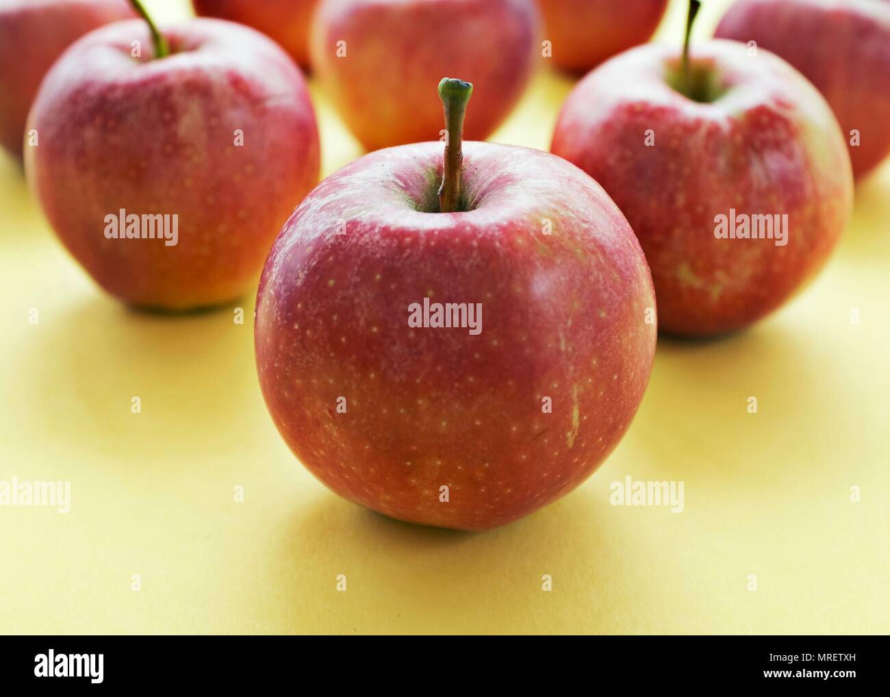 Red apples, close up. Stock Photo
