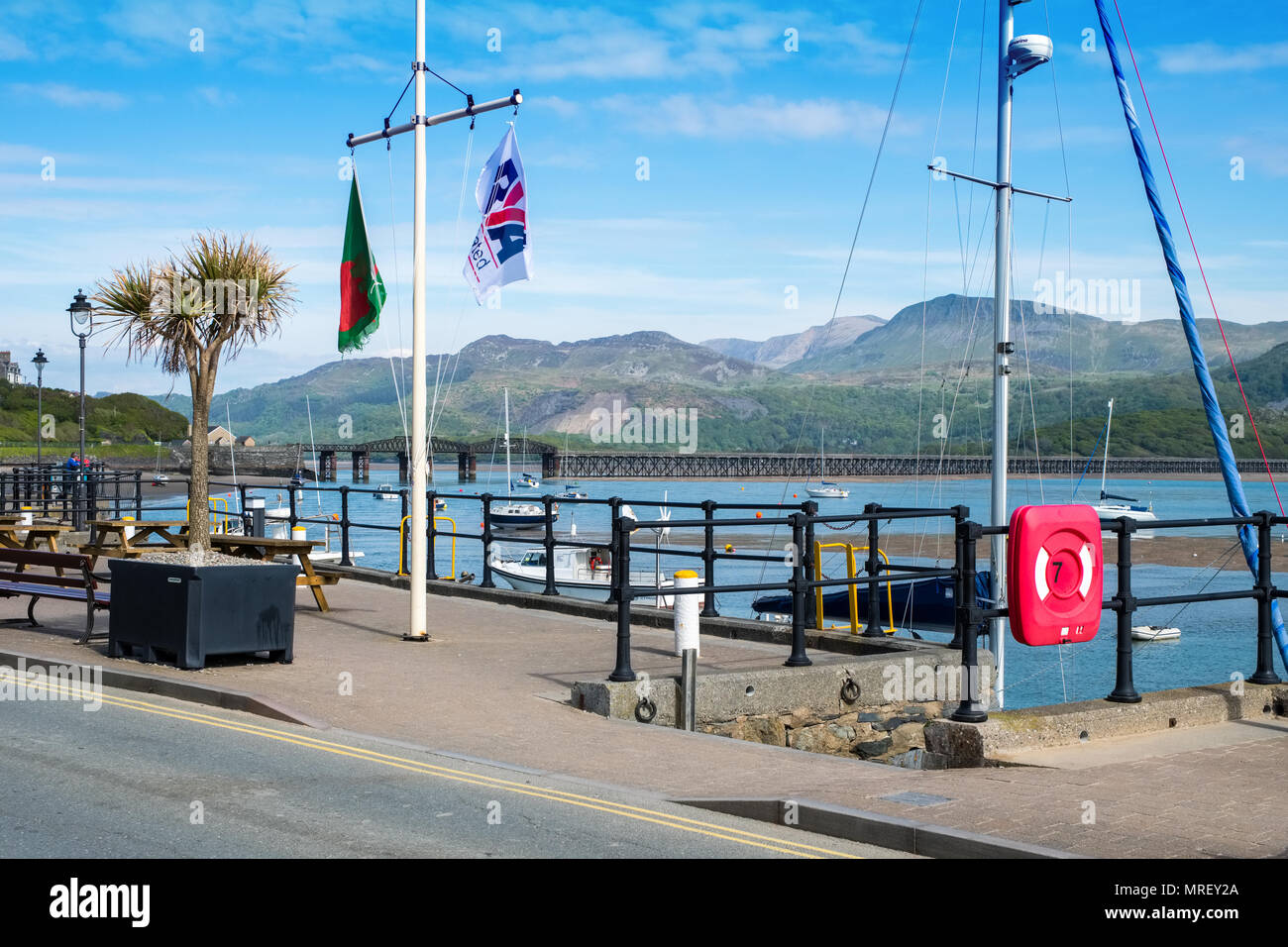 Barmouth harbour on the Mawddach Estuary, Mid Wales,UK Stock Photo
